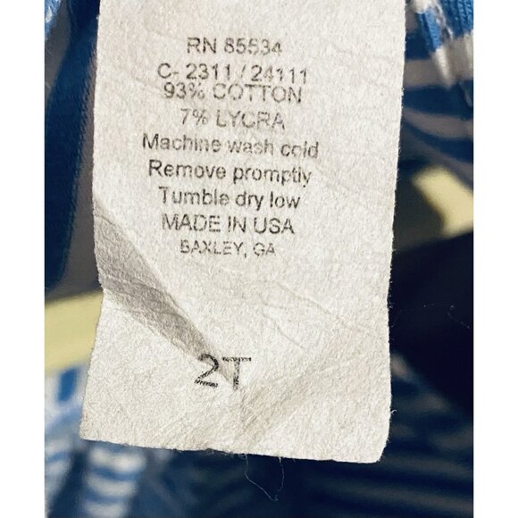 Bailey Boys Dress Womens 2T Blue Striped Embroidered Dog Ruffle Sleeveless - Picture 6 of 6